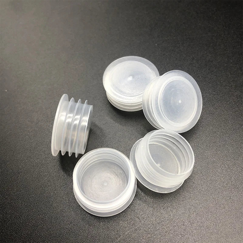 Screw Plastic Bottle Stopper 100ml Chemical Use Leakproof Non-Spill Transparent Latex Stopper