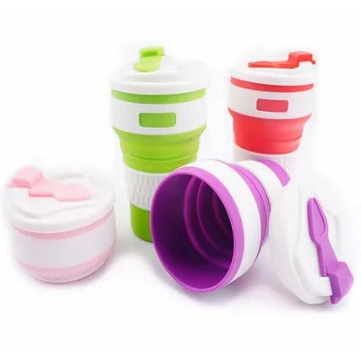 350ml Collapsible Silicone Water Bottle with Lid Reusable Cups Student Drinkware Cheap Silicone Water Bottle