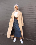 Long Stretch Denim Bag Hip Skirt Yiwu Manufacturers Wholesale  Muslim Women Denim Skirt   Abaya Women Muslim Dress