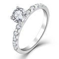 High Quality Classic Women's Solitaire Ring 925 Sterling Silver Wedding Jewelry Cubic Zirconia Engagement Wedding Rings