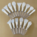DIY Custom Logo Clear Acrylic Soft Eco-friendly Black Wooden Handle Silicon Applicator Face Mask Beauty Brush Mask Spatula