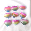 Natural Stone Electroplated rainbow Aura Selenite Heart Healing Stone Carved Crystal Crafts