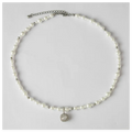 Maca Gray Pearl Necklace-Wedding Women's High-end Luxurious Handmade Simple Square-cut Zirconia Pendant Collar Chain