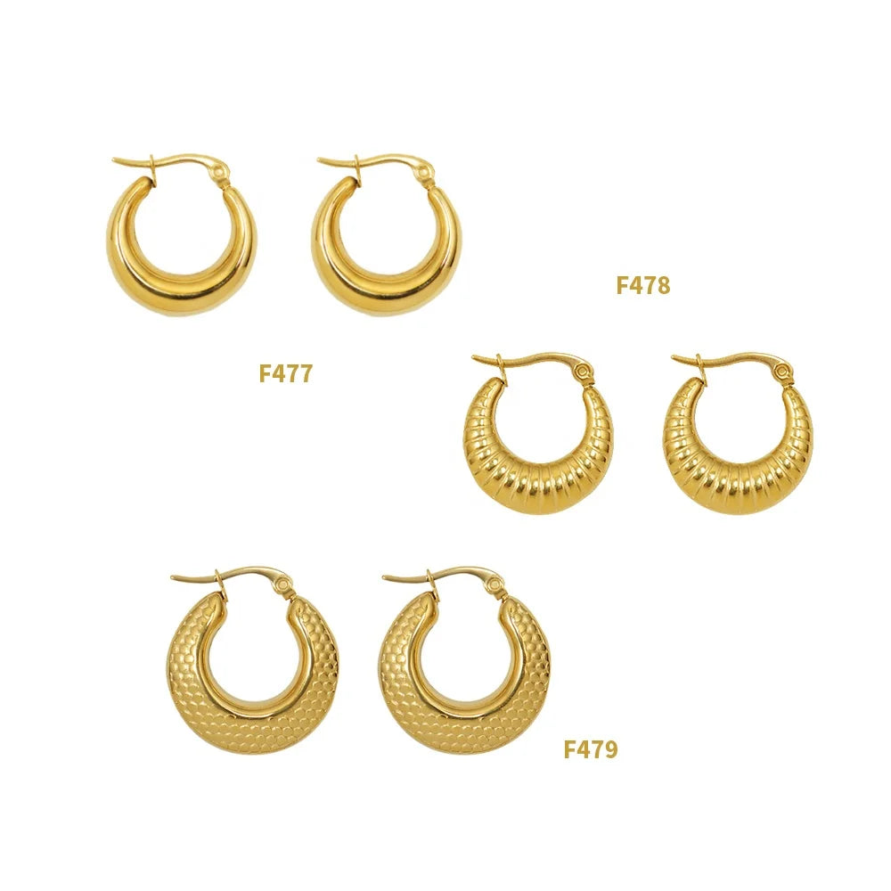 Nice Quality 18K Gold Plated Stainless Steel Drop Earrings for Women Fashion Accessory