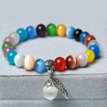 Fashion Natural 8mm Crystal Stone Bracelet Pendant Crystal Charm Bracelet String Jewelry for Women Girl Gifts