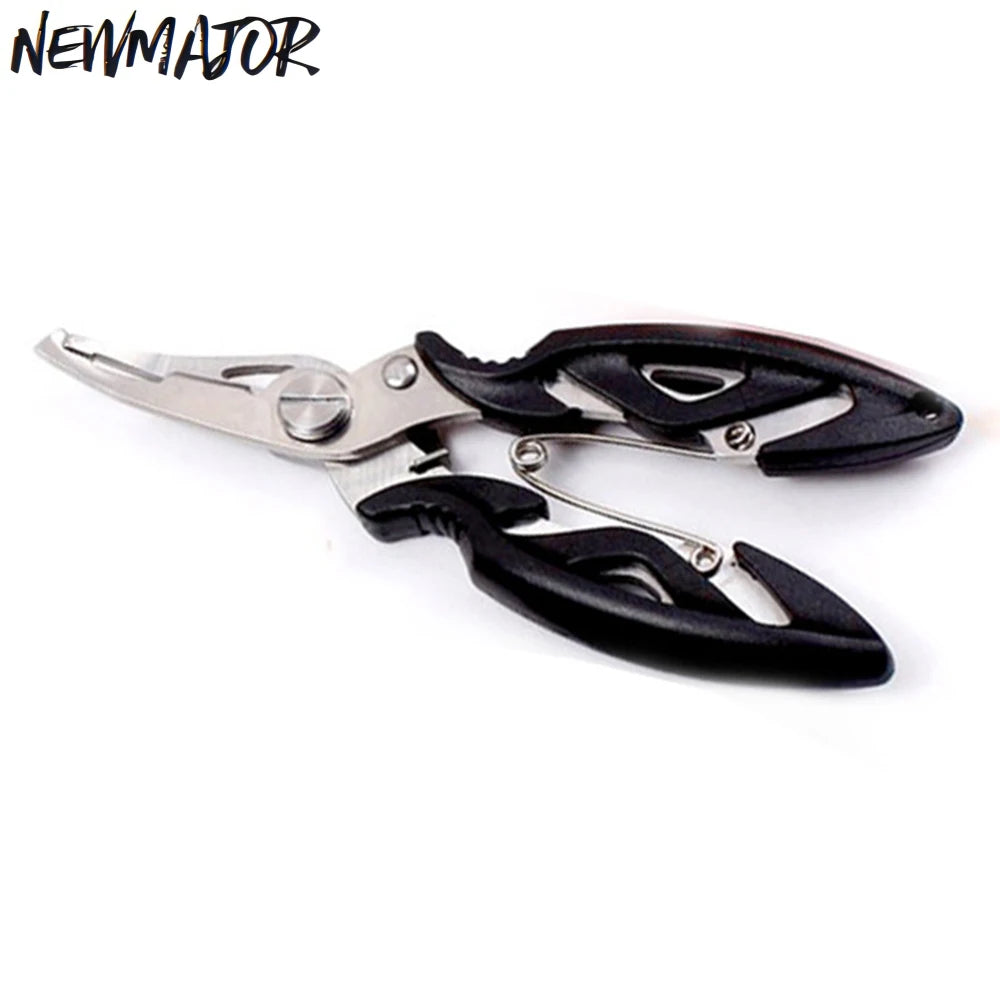 NEWMAJOR 13cm Wholesale Stainless Steel Fishing Pliers Scissor Braid Line Lure Cutter for River Lake Fishing Stream Position