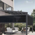 Motorised Vertical Plain Design Roller Blinds Waterproof Windproof Aluminum Alloy Frame Outdoor Balcony Pergola Shades Tuya