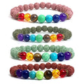 Wholesale Volcanic Rock Stone Men S Reiki 7 Chakra Healing Beads Colourful Lava Spring String Mala Buddha Bangles Na Bracelet