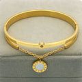 Wholesale New Stainless Steel Zircon Diamond Roman Numeral Black White Shell Pendant Bracelets & Bangles