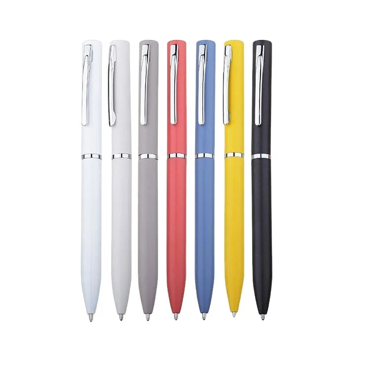 Twistable White Red Metallic Metal Promotional and Cheap Price Aluminum Ballpoint Ball Pens