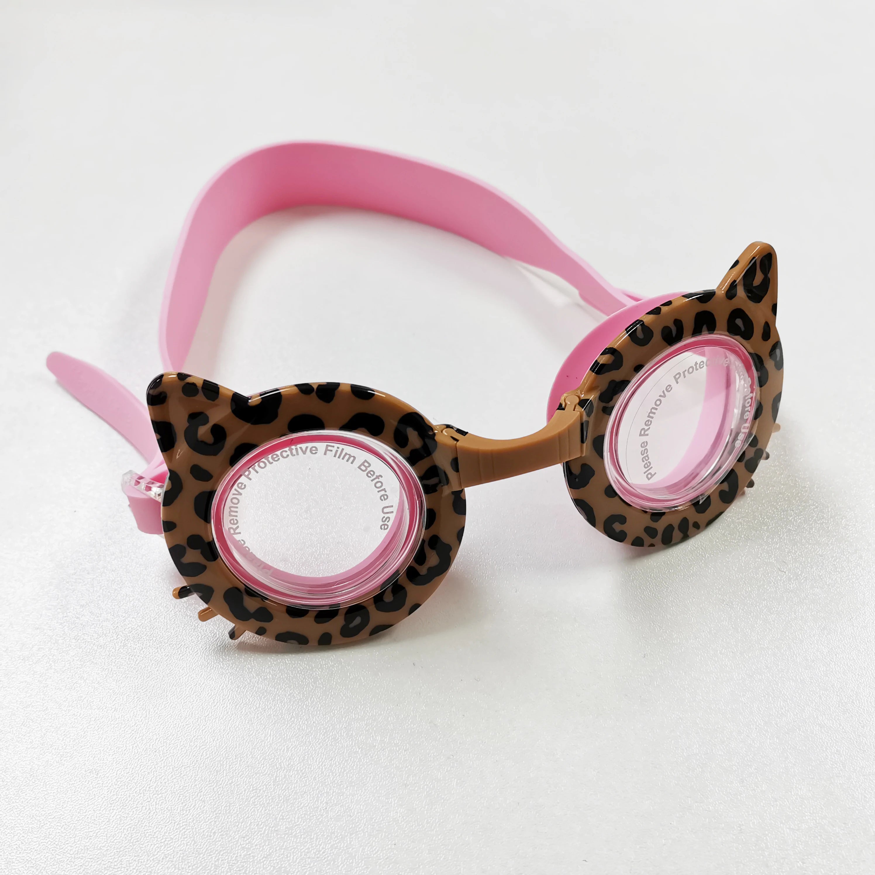 GD Kids Waterproof Anti-Fog Swimming Goggles Cat Shape Leopard Cartoon Design for Sports for Children