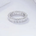 Starsgem 14k Gold Wedding Band Ring Charming Luxury DEF Color Emerald Cut Lab Diamond Ring