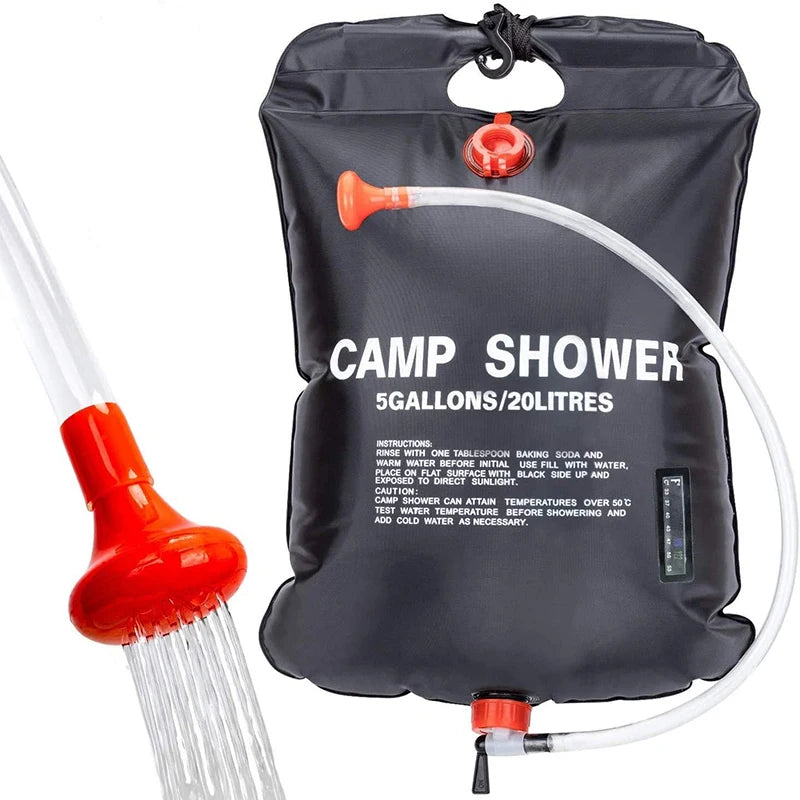Portable Solar Camping Shower Bag 5 Gallons for Outdoor Traveling Hiking Summer Shower