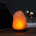 Himalayan Gemstone Hand Carved Crystal Salt Lamp USB Wooden Base Rock Aromatherapy Bedroom Bedside LED Night Light Healing