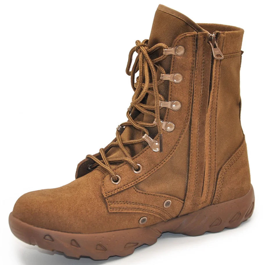 Tactical Boots Mens Combat Work Boots Composite Toe Brown Color Jungle Boot Rubber