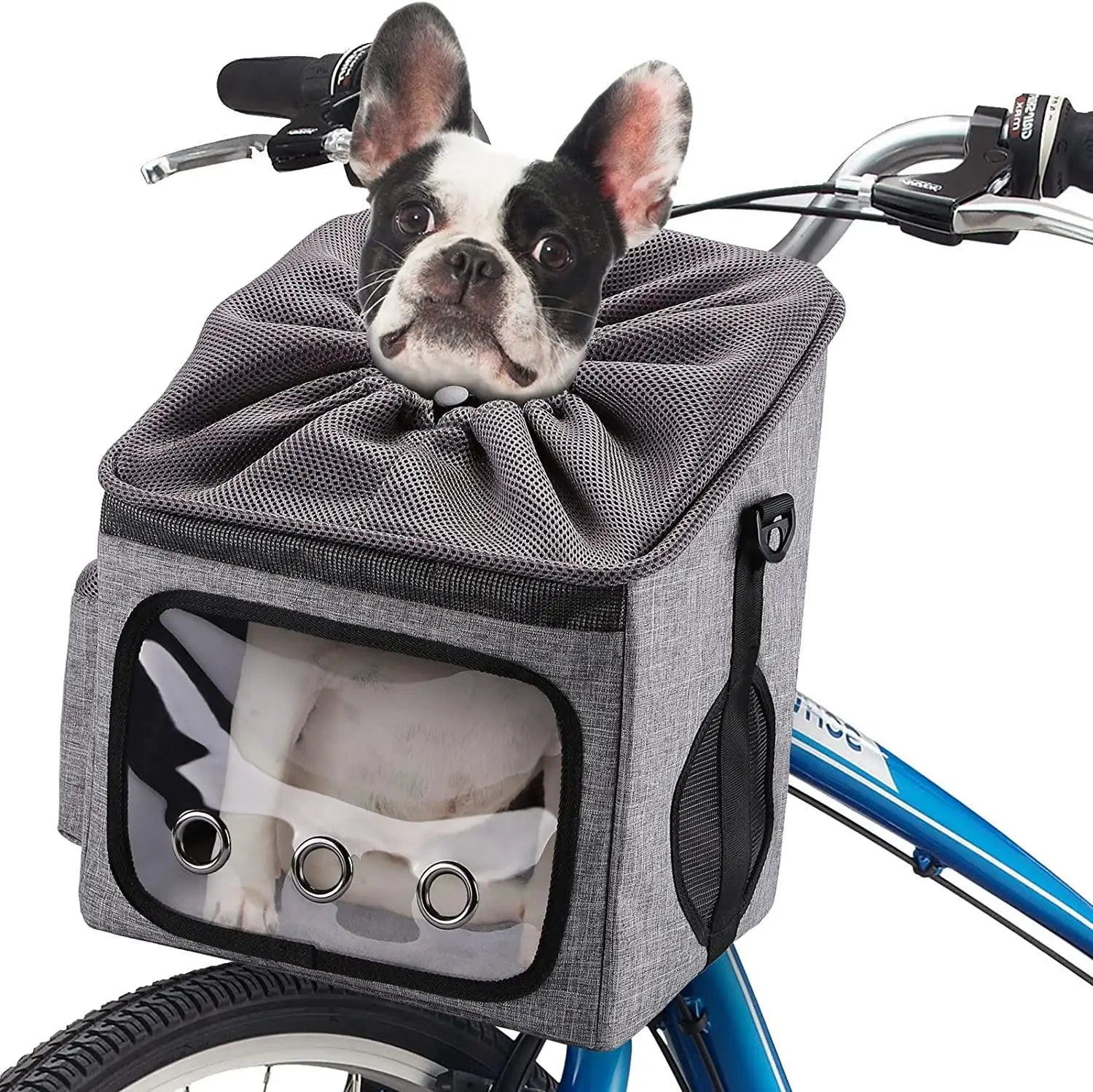 Dog Bike Basket Bag Pet Carrier Dog Car Seat With Safety Adjustable Shoulder Strap Portable Breathable Bicycle Basket Bag