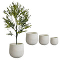 Modern Outdoor Big Fiber Clay Flower Pot Home Balcony Fiberglass Pot Popular Large Concrete Garden Hotel Decorative Flowerpot