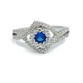Blue Cz Cubic Zirconia Rhodium Plated Jewelry Sterling Silver 925 Jewelry Sapphire Ring for Women