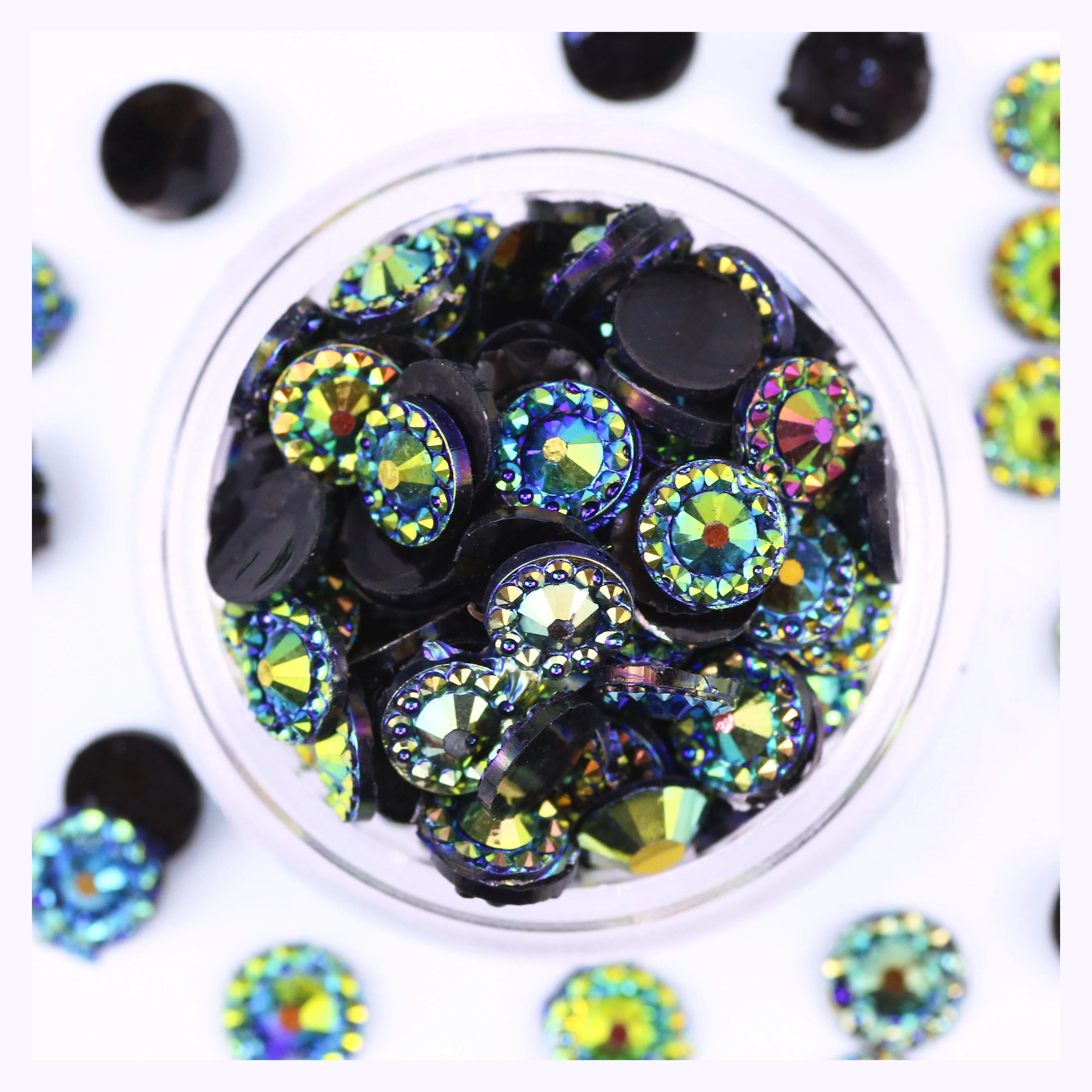Resin Rhinestone 5MM Blue Crystal Stones Round Flatback Resin Rhinestone 3MM 4MM 5MM 6MM DIY Crafts Decor for Garments