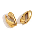 No Fade Bezel Setting Stud Earrings 18K Gold Plated Stainless Steel Unique Water Drop Trendy Jewelry for Women