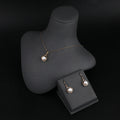 Fashion Gold Plated Hypoallergenic Jewelry Sets Pearl Pendant Necklace and Earrings Set Women Wholesale