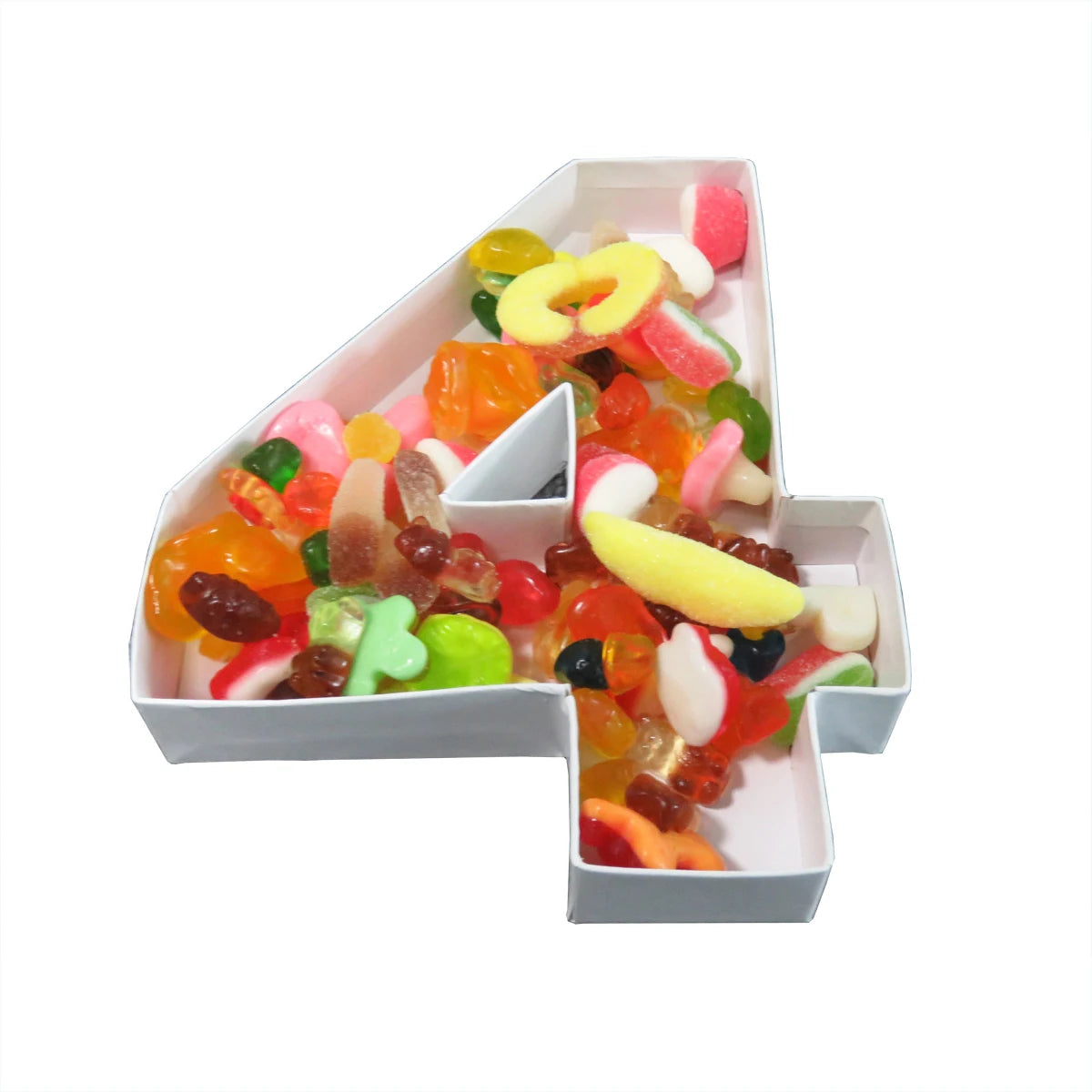 8" Birthday Party Chocolate Sweet Jelly Bean Candy Cardboard Letter Number Shaped Gift Box Paper Mache