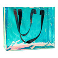 Custom Pvc clear Bag Waterproof Pvc Plastic Shopping Bag Holographic Transparent Waterproof Diy Pvc Gift Tote Bag