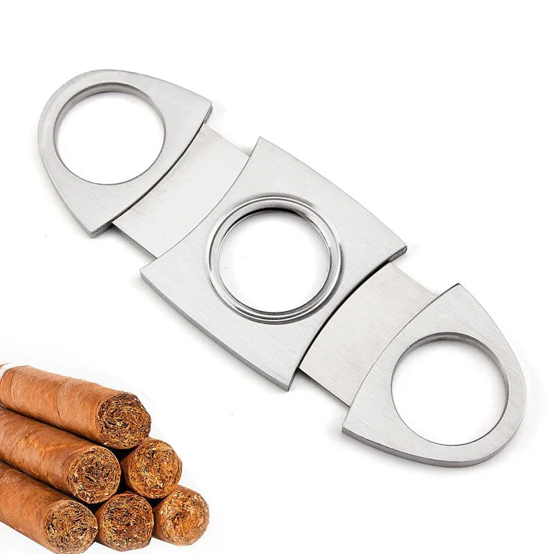 Vanace Wholesale Custom Luxury Cigar Cutter Classic Style V Cut Steel Cigar Cutter With Back Stop