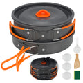Portable Pot Set with Mini Stove and Fork-spoon Set Suitable for Backpacking  Hiking and Picnics.