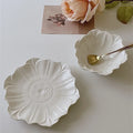 Solhui Vintage White Flower Pattern Ceramic Dessert Bowl and Plate Household Breakfast Bowl Dessert Plates