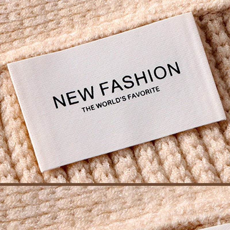 Custom Brand High-Density Clothing Neck Tags Woven Labels in Polyester Damask Cotton Sustainable Printed Garment Labels