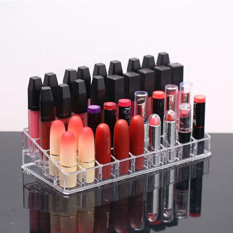 Factory Fast Delivery Lip Gloss Storage Box Transparent Acrylic Desktop Storage 36 Slot Lipstick Makeup Organizer