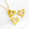 JUSNOVA Trendy Infinity Love Jewelry Set Rhodium-Plated Stainless Steel Necklace & Earrings with Geometric Zircon Stones