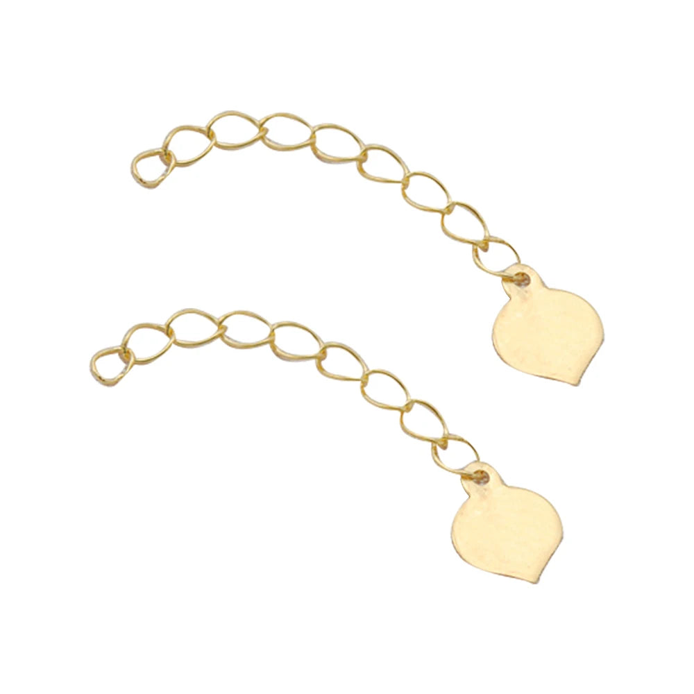 Real Gold 18K Extender Chain for Necklace and Bracelet 0.98 Inch Environmental Friendly Daily Life Use