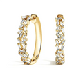 925 Silver 18K Gold Emerald Cut Zircon Cluster Hoop Earrings Rhodium Plated Ethnic Fine Fashion Jewelry for Women for Gifts