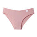 Women Breathable Ribbed Underwear Cotton Bikini Panty