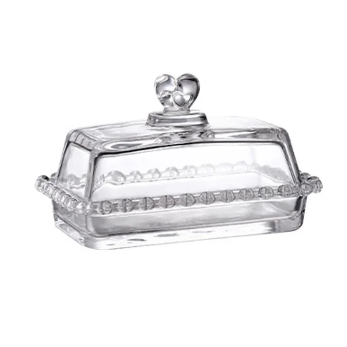 love Style Home Basic clear Glass square Shape Butter Dish with Lid