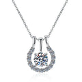 Hot S925 Sterling Silver Mosan Diamond Pendant Necklace a Two-Way Wear Carat D Color Moissanite Link Chain for Anniversaries