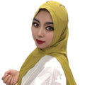 Chiffon Solid Colors With Diamonds Muslim Women Must-have Items Islamic Style Dubai Scarf Shawl Hijab