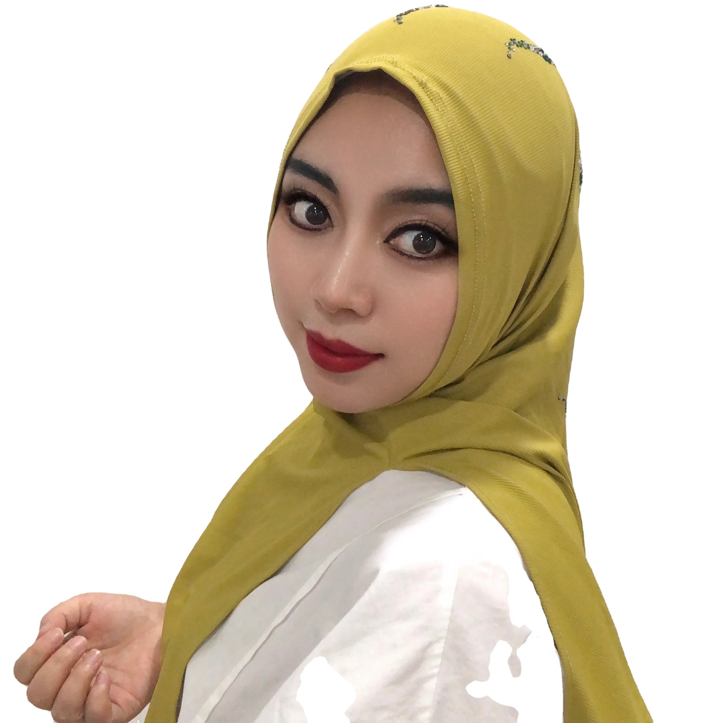 Chiffon Solid Colors With Diamonds Muslim Women Must-have Items Islamic Style Dubai Scarf Shawl Hijab