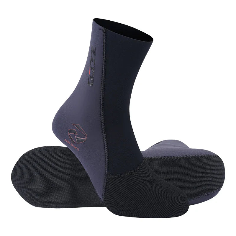 3Mm Neoprene Dots Ves Sock Outsole Rubber Sole Anti Slipping Water Inner Ankle Plush Diving Socks