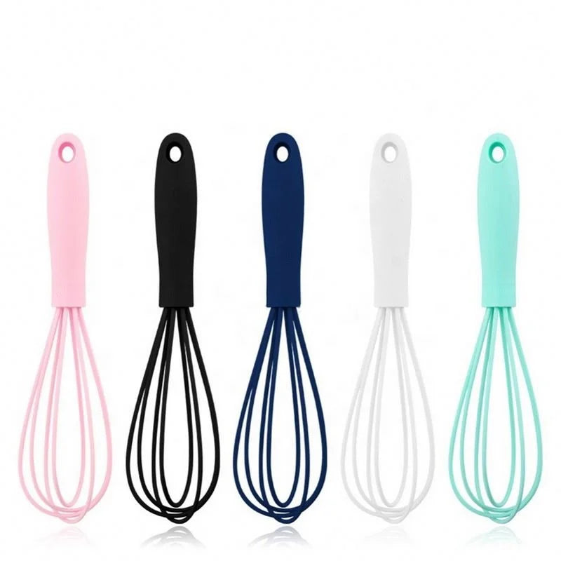 Kitchen Silicone Whisk Non-Slip Easy to Clean Egg Beater Milk Frother Kitchen Utensil 17x4x4cm Kitchen Silicone Egg Beater Tool