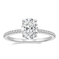 Huitan S925 Women Engagement Rings for Simple 4 Claws Oval Shaped Imitated Diamond Sterling Silver 925 Jewellery Rings for Women