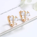 Free Shipping 18K Gold Cz Cubic Zirconia Hypoallergenicgold Plated Jewelry Butterfly Huggies Earring