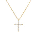 Hot Selling 925 Sterling Silver Fine Jewelry Elegant Zircon Cross Pendant Necklace for Women Girls
