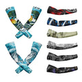 Summer Ice Silk Sun Protection Hand Cover Sublimation Non Slip Cycling Tattoo Arm Sleeve Plus Size Arm Warmers Quick Dry