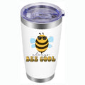 Bee Cool 20oz Stainless Steel Double Wall Vacuum Insulated Eco-friendly Portable Travel Coffee Mug with Lid Straw for Camping
