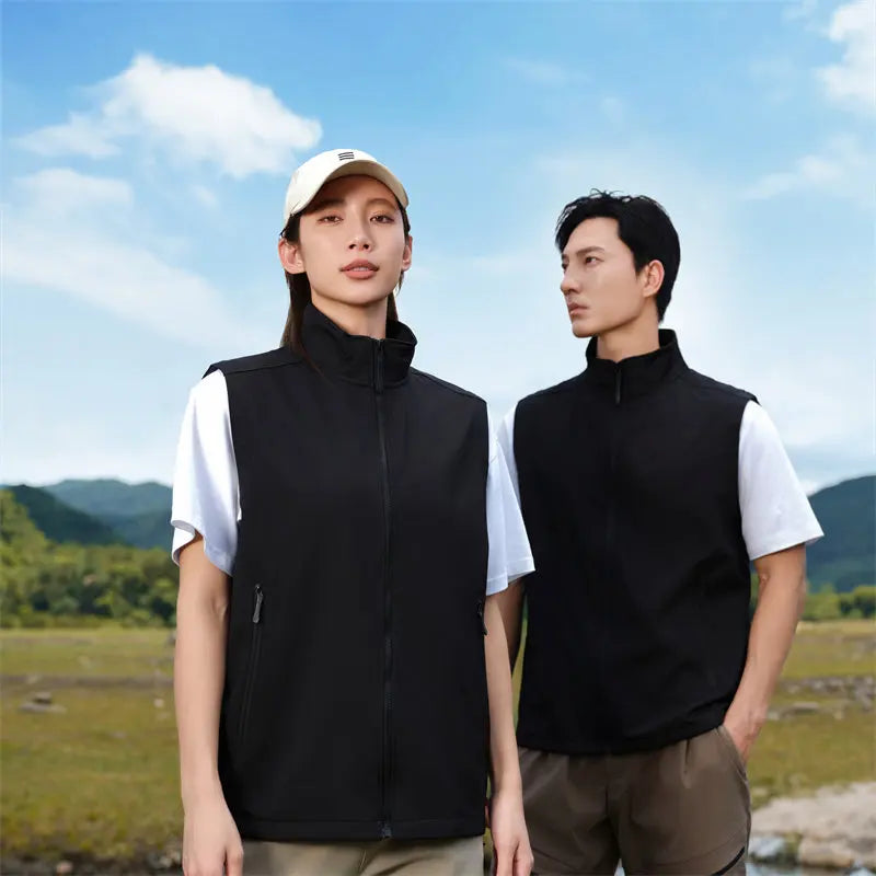Wholesale Custom Logo Blank Company Office Team Uniform Vest Outdoor Hiking Sporty Corporate Work Wear Vest for Men Women Unisex