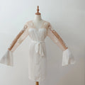 New Embroider Lace on Sleeve Solid Fashion Bride and Bridesmaid Robes for Bridal Wedding Party Gifts Robes