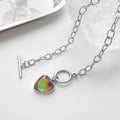 Girls Mood Bracelet Peach Heart Pendant Bracelets Temperature Control Color Change Bangle Chain Jewelry